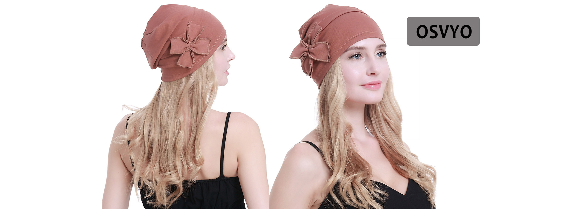 OSVYO Cotton Chemo Turbans Headwear Beanie Hat Cap for Women Cancer Patient Hairloss