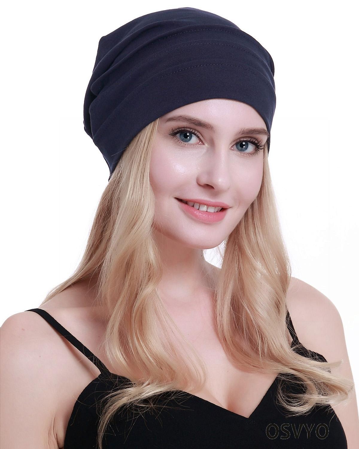 OSVYO Cotton Chemo Hats Soft Bamboo Caps - Cancer Headwear for Women Hairloss Sealed Packaging
